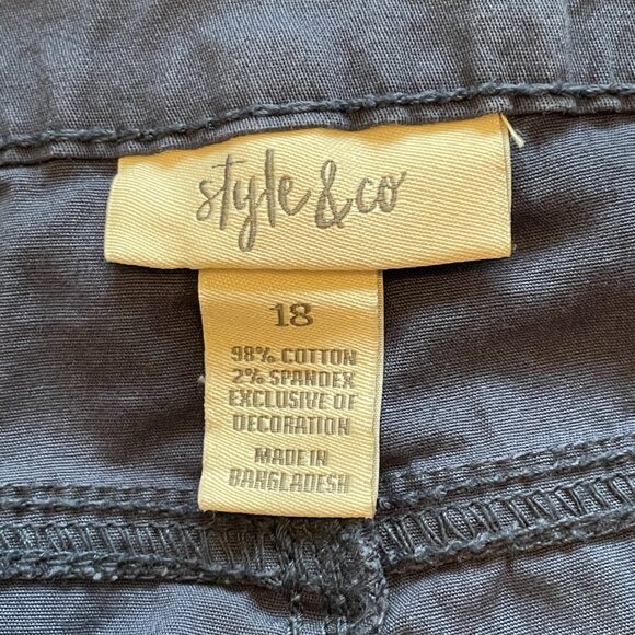 Embroidered Floral Lightweight Cargo Capri Cropped Pants Blue Size 18 - Picture 8 of 8